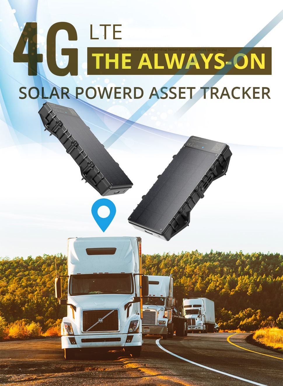 جهاز تحديد المواقع بالطاقة الشمسية 4G مع GPS/WIFI/BDS/LBS + بطارية 10000 مللي أمبير وحماية IP67