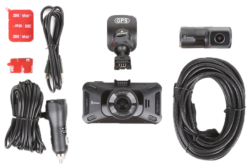 كاميرا سيارة DOD GS980D - محتويات العبوة