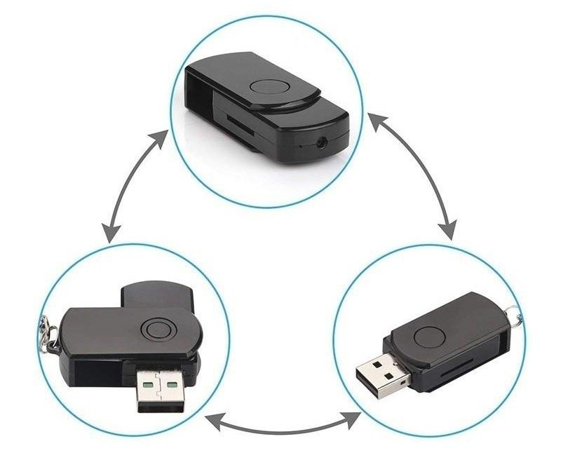 ميني جاسوس كاميرا USB مفتاح فلاش حملة