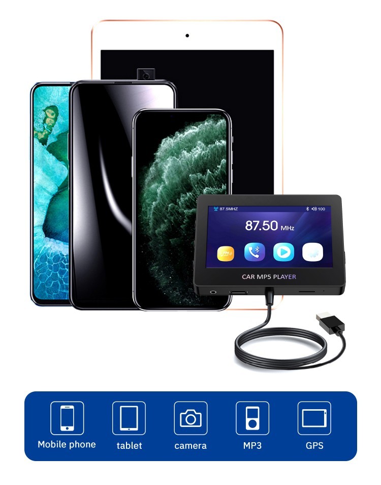 مشغل MP5 لأجهزة Android / iOS LCD للسيارة