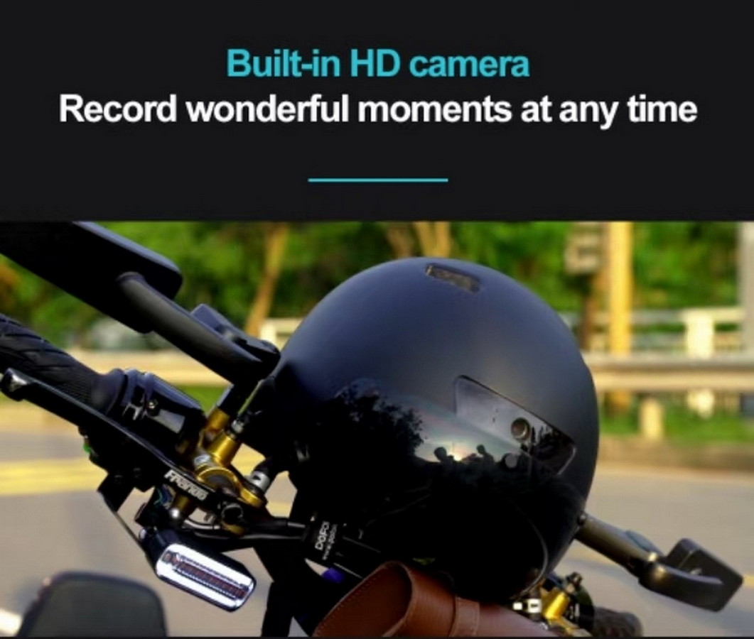 كاميرا مدمجة في خوذة الدراجة مع التسجيل
