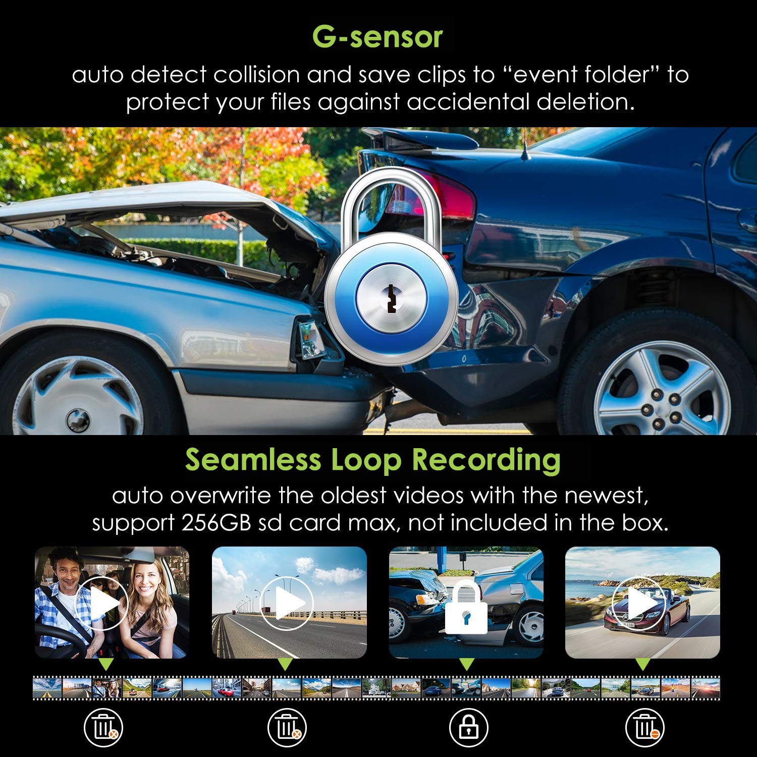 كاميرات السيارة g sensor profio x6